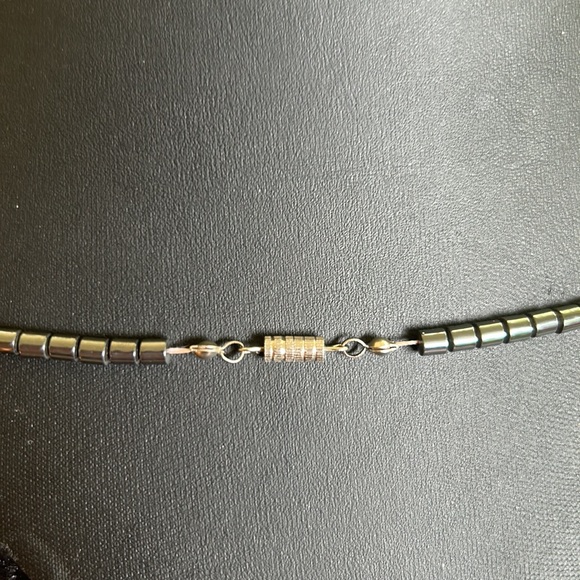 Vintage Natural Stone Necklace Hematite Necklace Multi Strand Necklace - Picture 3 of 3